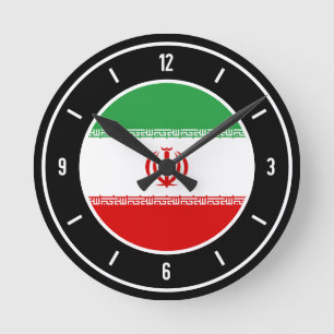 Reloj Redondo Mediano Elegante bandera de Irán