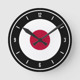 Reloj Redondo Mediano Elegante bandera de Japón