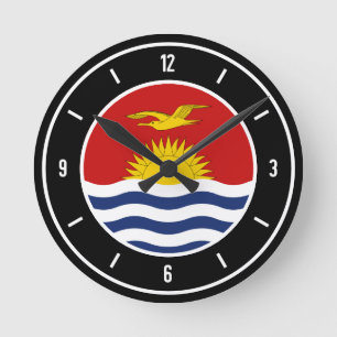 Reloj Redondo Mediano Elegante Bandera de Kiribati
