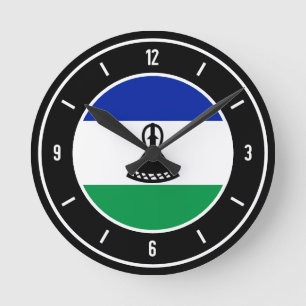 Reloj Redondo Mediano Elegante bandera de Lesoto