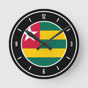 Reloj Redondo Mediano Elegante bandera de Togo