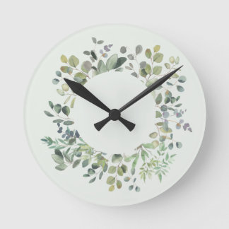 Reloj Redondo Mediano Elegante bifurcación Eucalyptus Dusty Green
