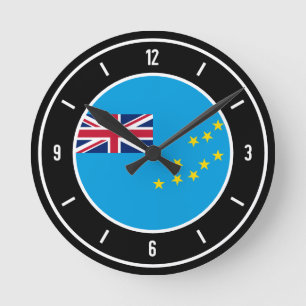 Reloj Redondo Mediano Elegante de la bandera de Tuvalu