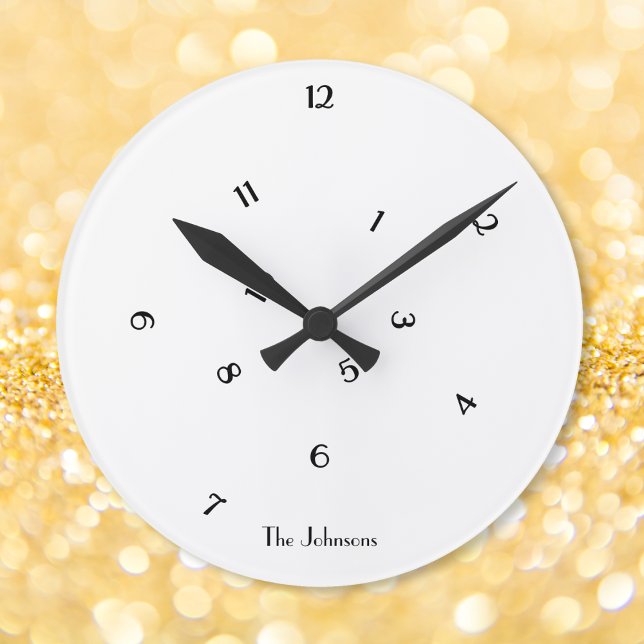 Reloj Redondo Mediano Elegante Diversión Jumble Números De La Habitación (Elegant Fun Jumbled Numbers Room Office Wall Decor Round Clock)