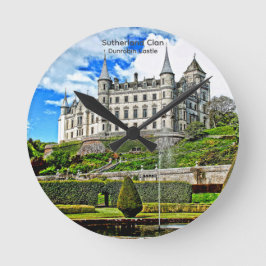 Reloj Redondo Mediano Elegante Dunrobin Castle Scotland Sutherland Clan