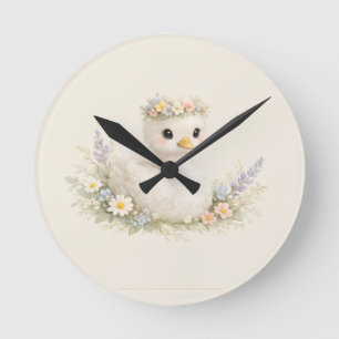 Reloj Redondo Mediano Elegante Estación de Papelería de Flor Silvestre d