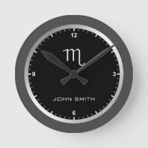 Elegante Marco gris oscuro Rótulo zodiaco Personal