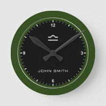 Elegante Marco verde oscuro Rótulo zodiaco Persona