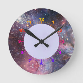 Reloj Redondo Mediano Elegante paisaje moderno del espacio azul negro ro