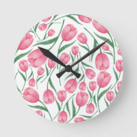 Elegante patrón floral de tulipanes rosados