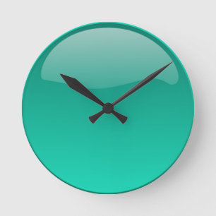 Reloj Redondo Mediano Elegante Patrón Ombre Verde Marino Moderno y Fresc