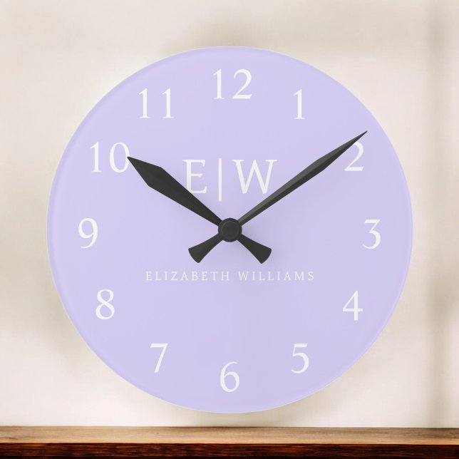 Reloj Redondo Mediano Elegante Profesional Simple Monograma Minimalista (Subido por el creador)