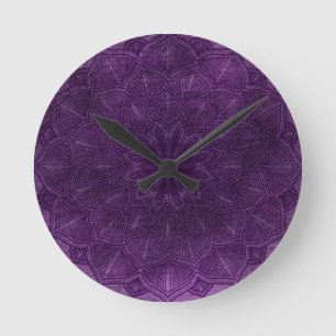 Reloj Redondo Mediano Elegante púrpura Lilac Mandala