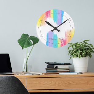 Reloj Redondo Mediano Elegante salón de Chicas personalizados con color 
