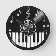 Elementos de piano y música de vinilo