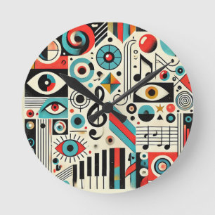 Reloj Redondo Mediano Elementos musicales y artísticos