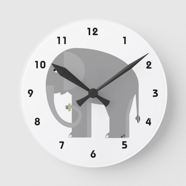 Reloj Redondo Mediano Elephant Wall Clock (Anverso)