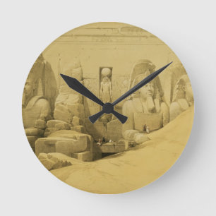 Reloj Redondo Mediano Elevación delantera del gran templo de Aboo Simbe