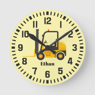 Reloj Redondo Mediano Elevador de horquilla de nombre personalizado de G