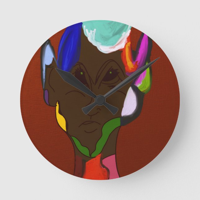 Reloj Redondo Mediano Elf Map Art  (Anverso)