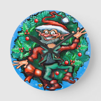 Reloj Redondo Mediano Elf Wreath