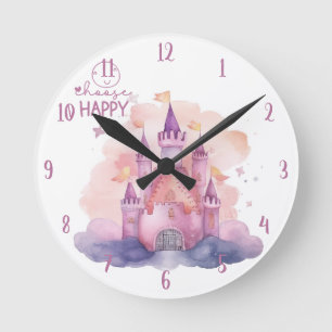 Reloj Redondo Mediano Elija un palacio feliz en el personalizable de la 