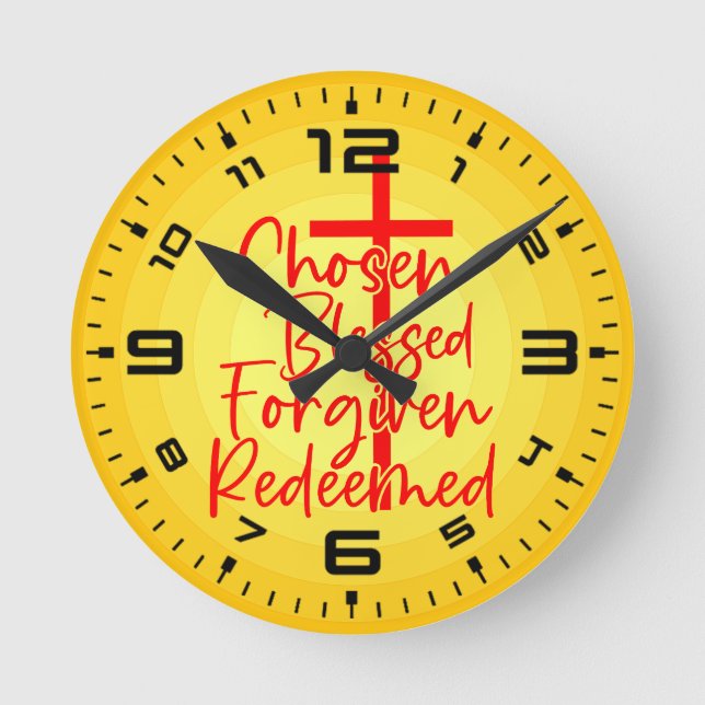 Reloj Redondo Mediano Elije Blessed Fordado Reredimido-5572 (Anverso)
