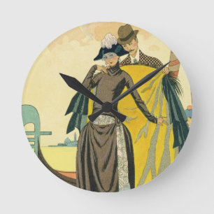 Reloj Redondo Mediano Elle y Lui, 1921 (impresión del pochoir)