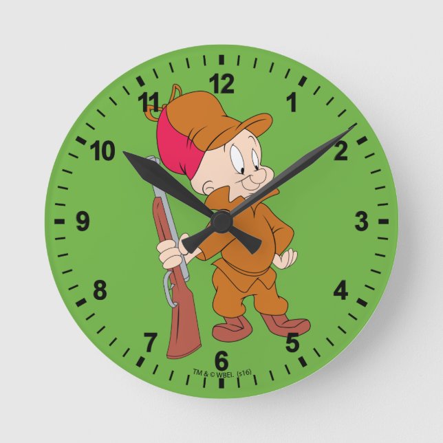 Reloj Redondo Mediano ELMER FUDD™ | Con pistola (Anverso)