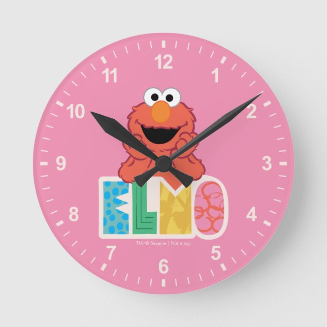 Reloj Redondo Mediano Elmo Cute y Diversión (Anverso)
