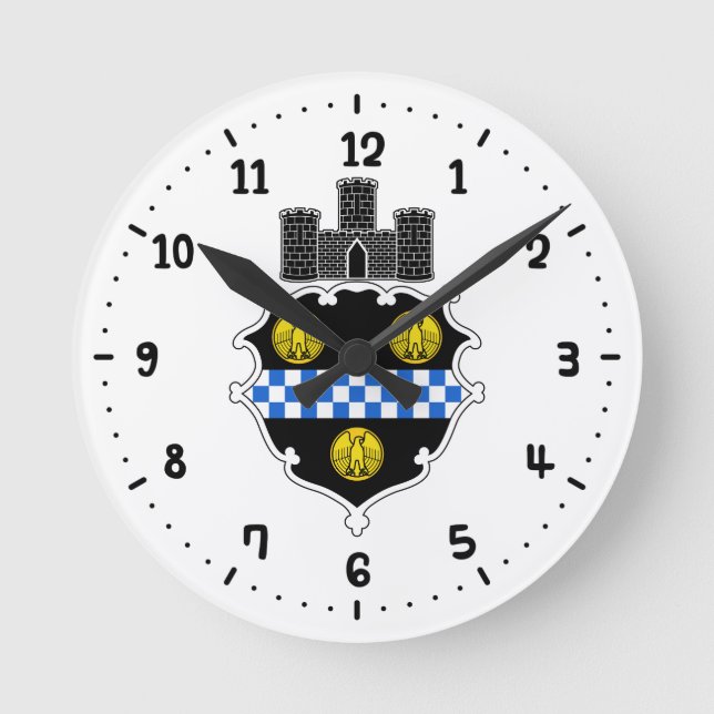 Reloj Redondo Mediano Emblema de Pittsburgh, Pennsylvania Square Wall Cl (Anverso)