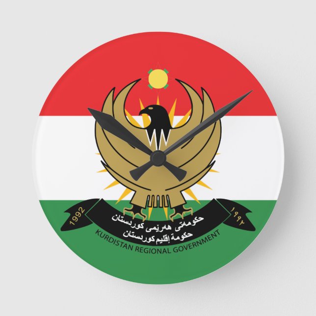 Reloj Redondo Mediano emblema del kurdistan (Anverso)