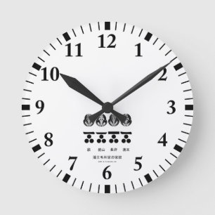 Reloj Redondo Mediano emblema oficial de la familia Mōri y el mon altern