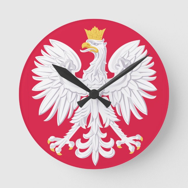 Reloj Redondo Mediano Emblema polaco - Escudo de Polonia - Polska Herb P (Anverso)