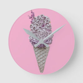 Reloj Redondo Mediano embudo Rosa