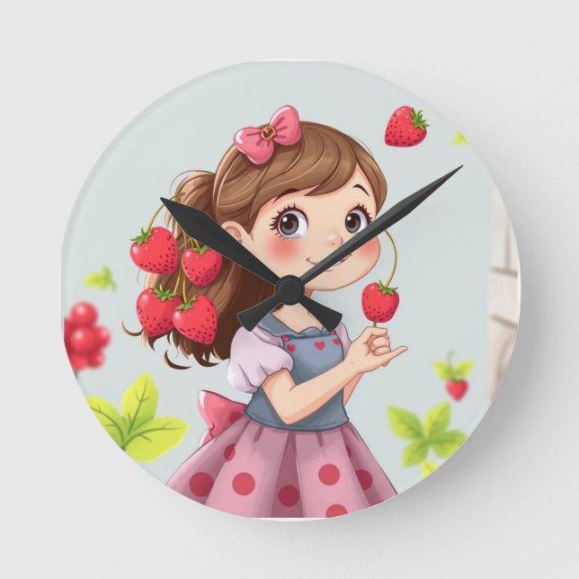 Reloj Redondo Mediano Emely – Die Erdbeerprinzessin (Anverso)