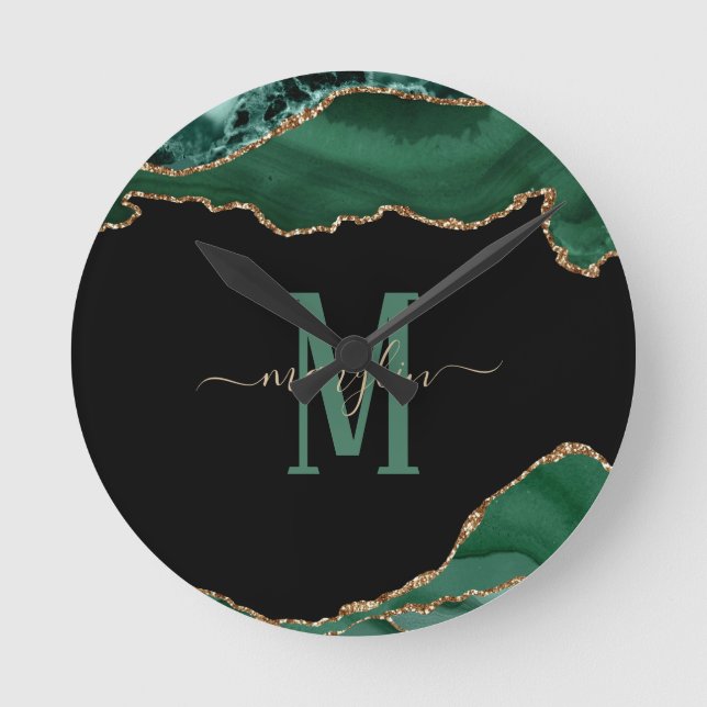 RELOJ REDONDO MEDIANO EMERALD AND GOLD AGATE MONOGRAM (Anverso)
