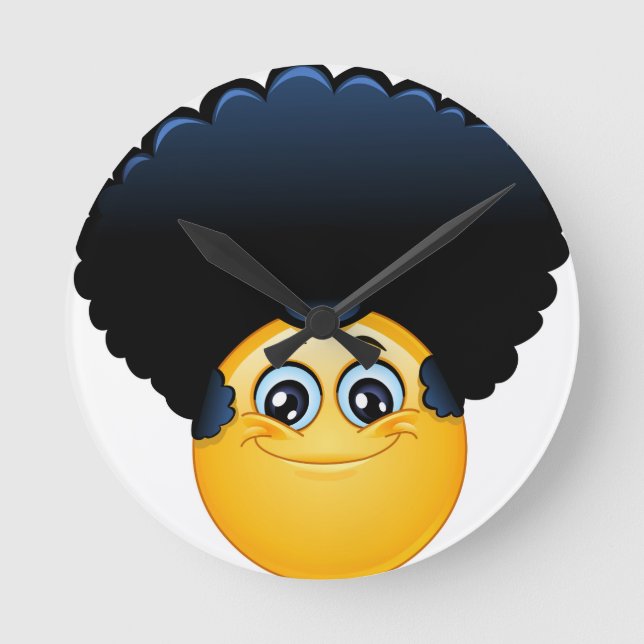 Reloj Redondo Mediano emoji afro (Anverso)