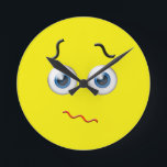 Reloj Redondo Mediano Emoji confusa<br><div class="desc">Presenta un emoticono confuso.</div>