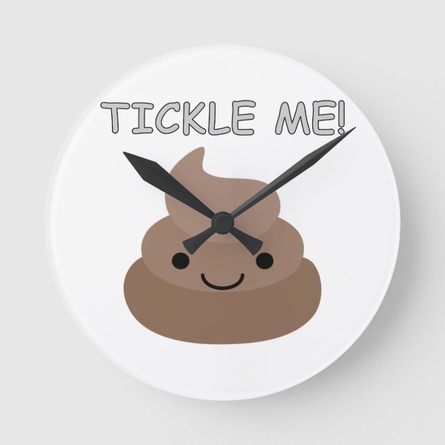Reloj Redondo Mediano Emoji Cul Tickle Me Poop (Anverso)