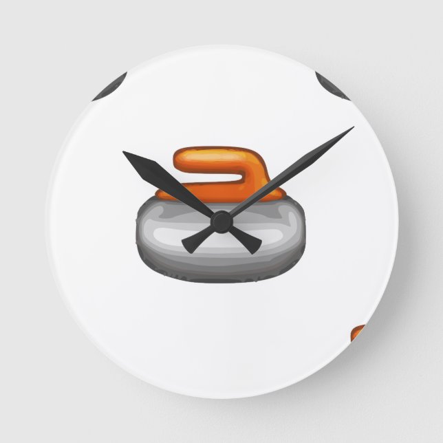 Reloj Redondo Mediano Emoji Curling Stone (Anverso)