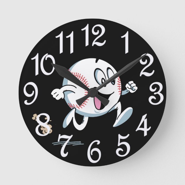 Reloj Redondo Mediano Emoji de béisbol (Anverso)