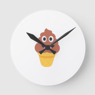 Reloj Redondo Mediano emoji de caca de helado