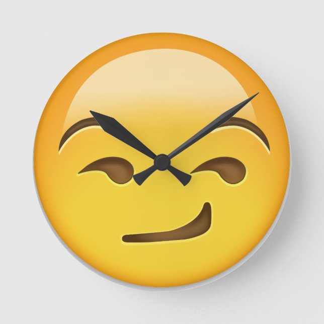 Reloj Redondo Mediano Emoji de cara sonriente (Anverso)