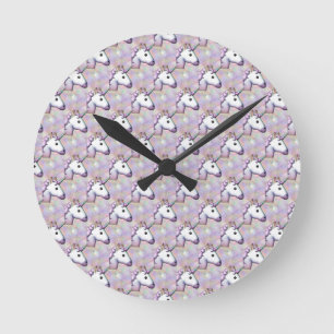 Reloj Redondo Mediano emoji de holograma unicornio