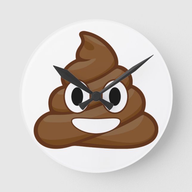 Reloj Redondo Mediano emoji de poop (Anverso)