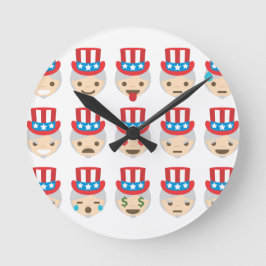 Reloj Redondo Mediano emoji del tío sam