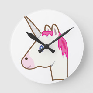Reloj Redondo Mediano Emoji del unicornio