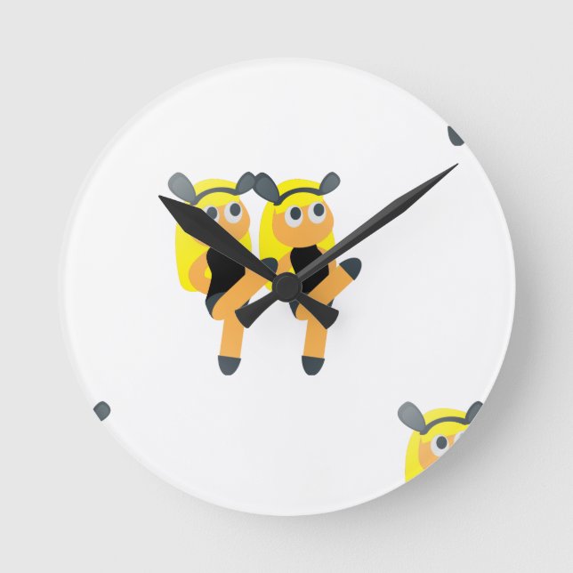 Reloj Redondo Mediano emoji gemela (Anverso)