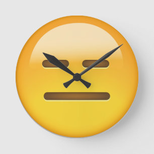 Reloj Redondo Mediano Emoji inexpresiva de la cara
